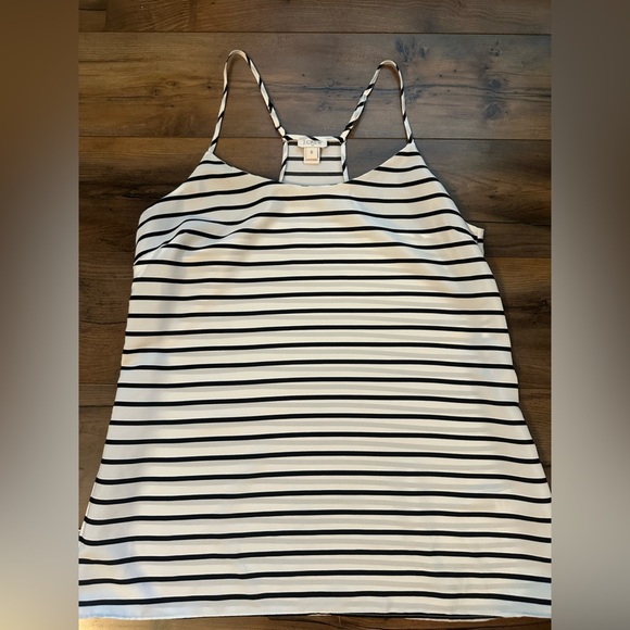 J.Crew Striped Cami Tank Top Women’s 6 | Black & White Strappy Sleeveless Blouse - Picture 2 of 6